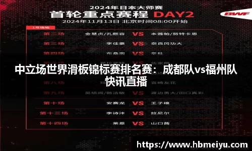 中立场世界滑板锦标赛排名赛：成都队vs福州队快讯直播